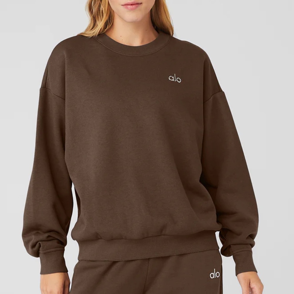 Alo Yoga Accolade Crew Neck Pullover Expresso S